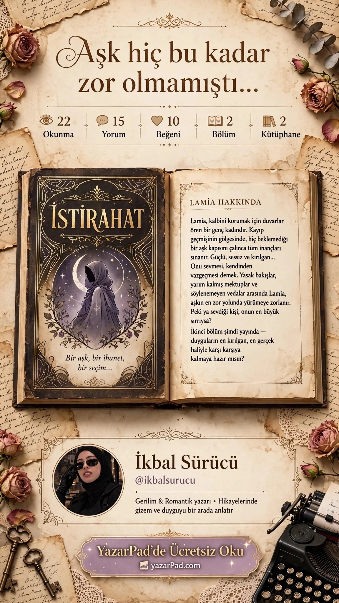 Kitabımız İstirahat 22 okumaya ulaştı teşekkürler